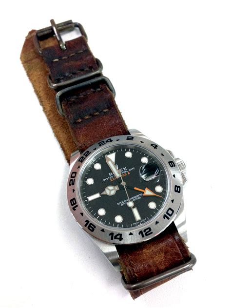 rolex explorer 1 nato strap size|Rolex explorer ii leather strap.